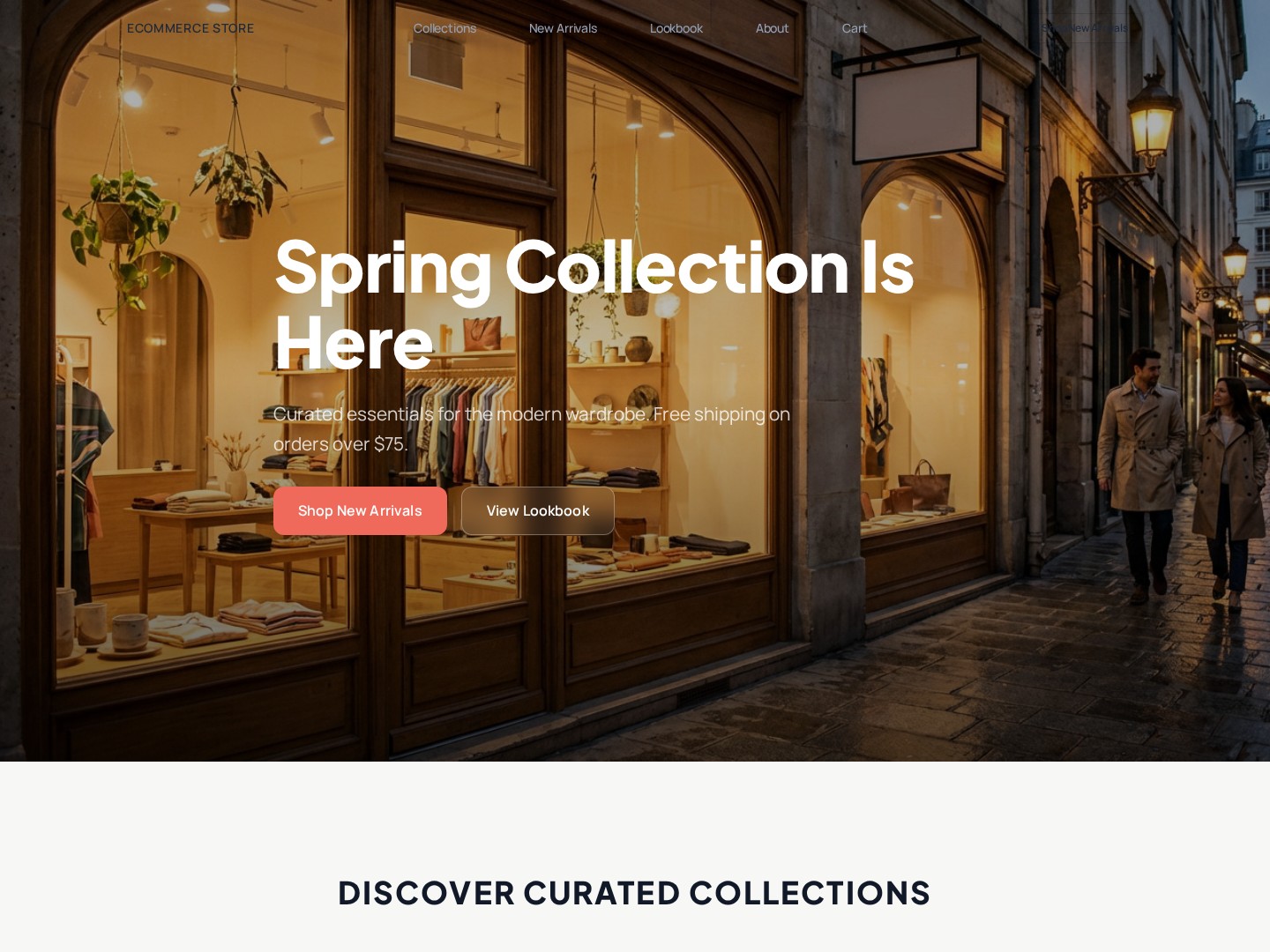 Storefront template showcase preview